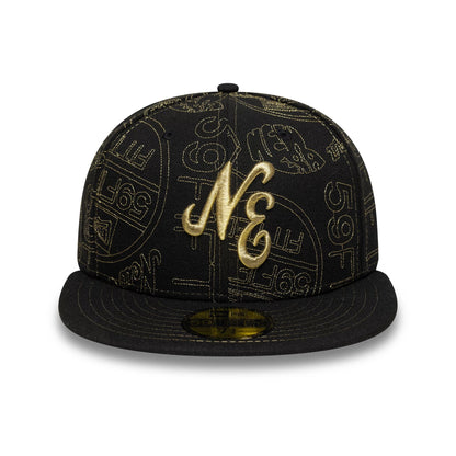 Pictured is this New Era Sticker 59FIFTY Fitted Cap in black. 2