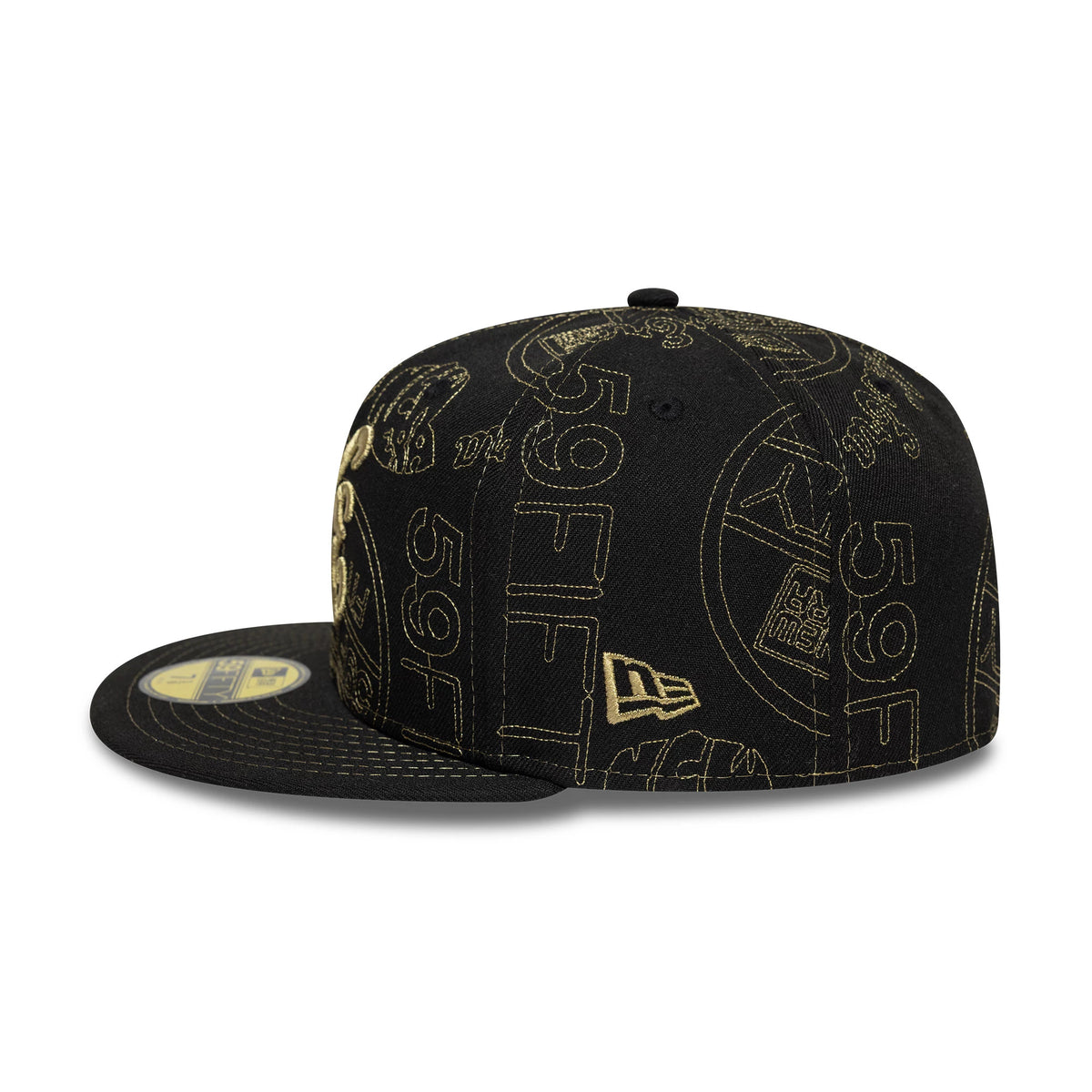 Pictured is this New Era Sticker 59FIFTY Fitted Cap in black. 4
