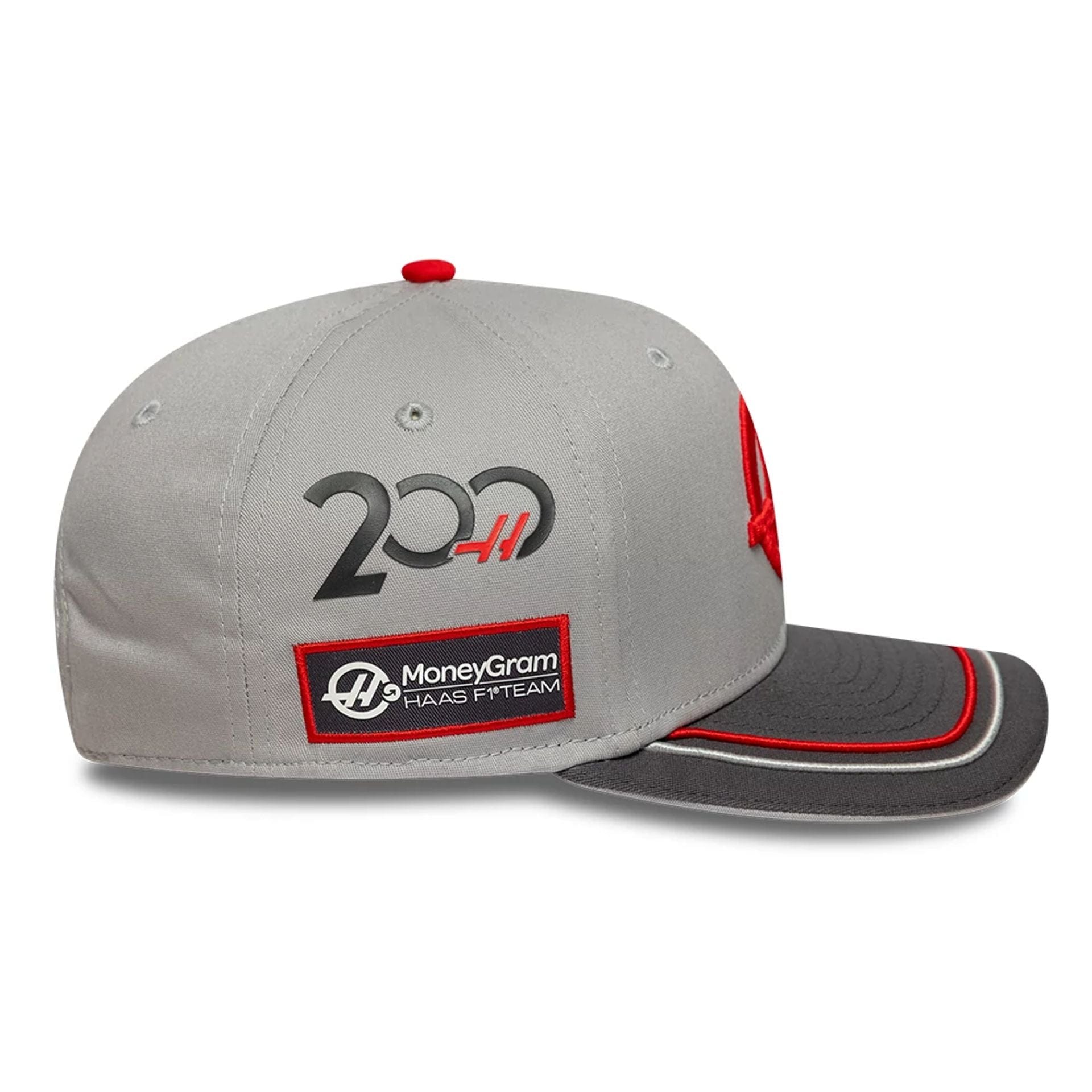 This is a MoneyGram Hass F1 Team 200th Race Dark Grey 9SEVENTY Snapback Adjustable Cap 4