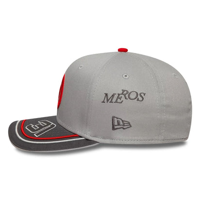 This is a MoneyGram Hass F1 Esteban Ocon 200th Race Dark Grey 9SEVENTY Stretch Snap Adjustable Cap 5