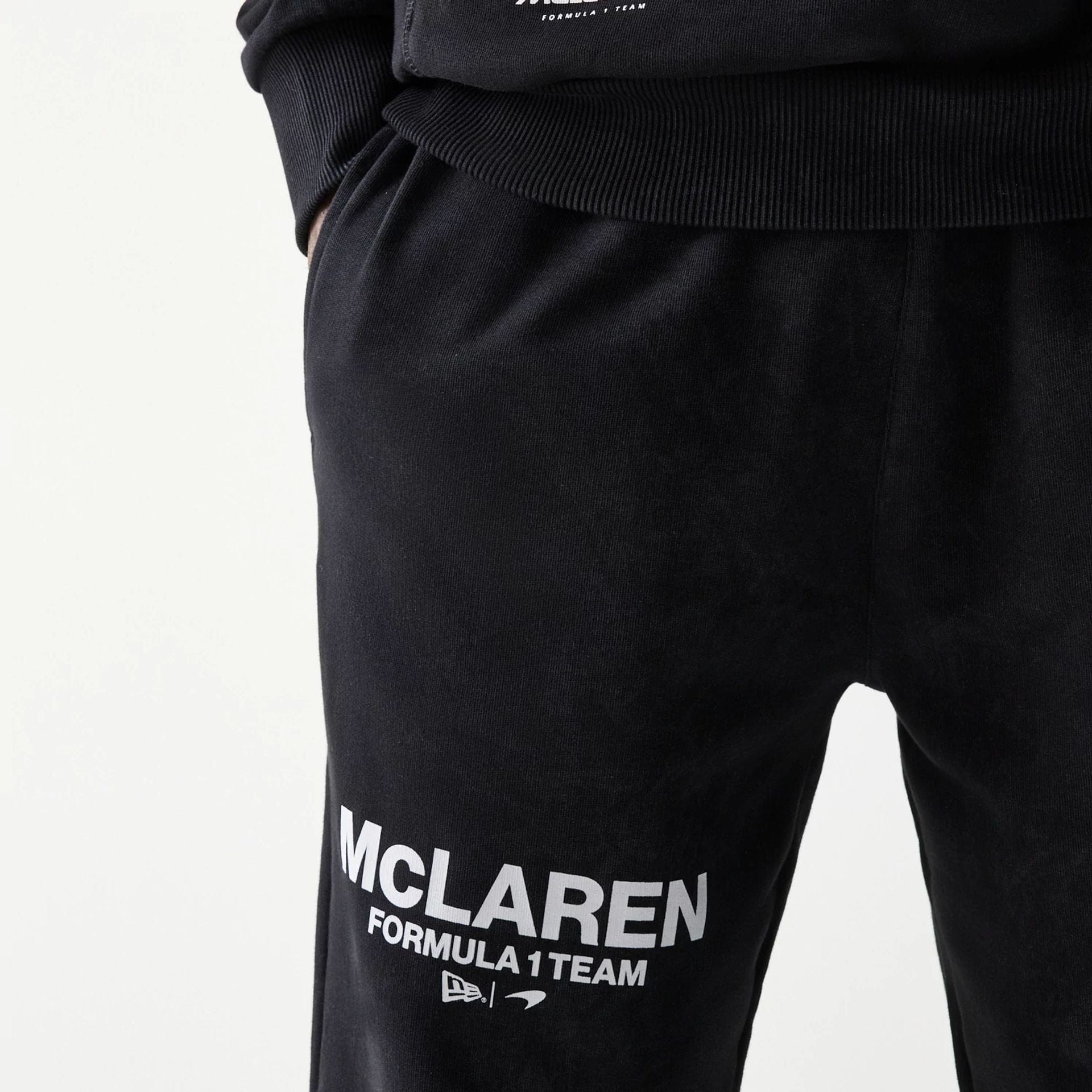 The Male model is wearing McLaren Racing Black Straight Leg Joggers 4