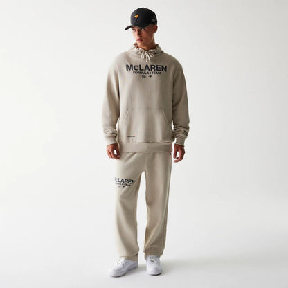The Male model is wearing McLaren Racing Light Beige Straight Leg Joggers 8