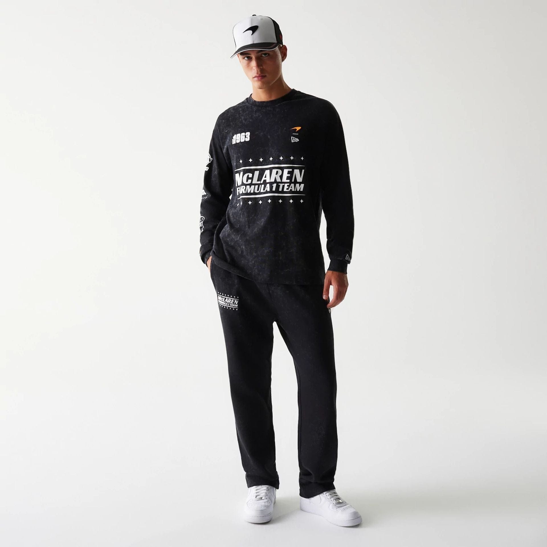 The Male model is wearing McLaren Racing Black Straight Leg Joggers 8