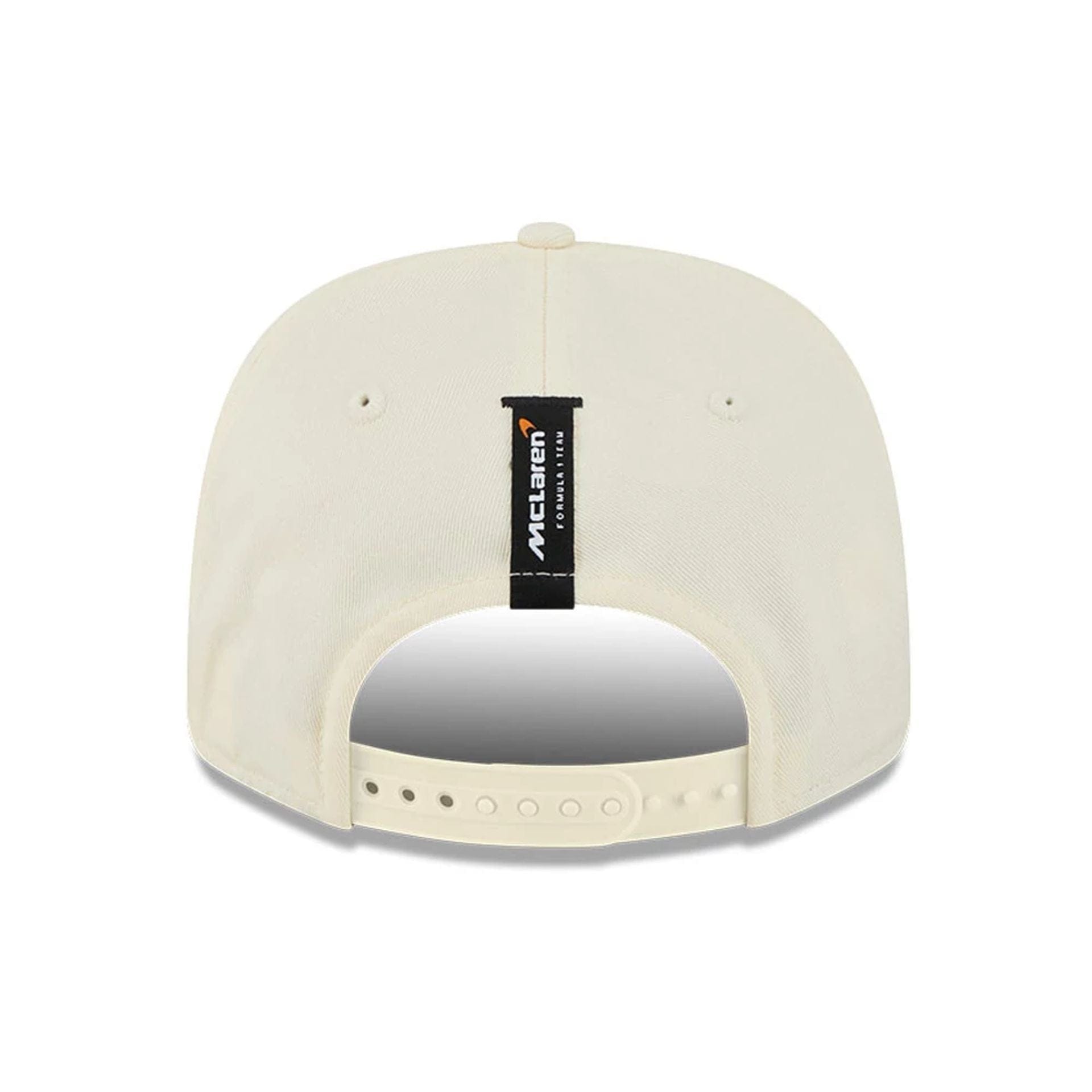 This is a McLaren Racing Brazil Race Special Cream 9SEVENTY Stretch Snap Adjustable Cap 7