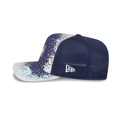 This is a MoneyGram Haas Formula 1 Esteban Ocon Vegas Race Special Navy 9FIFTY Stretch Snap Adjustable Cap 6