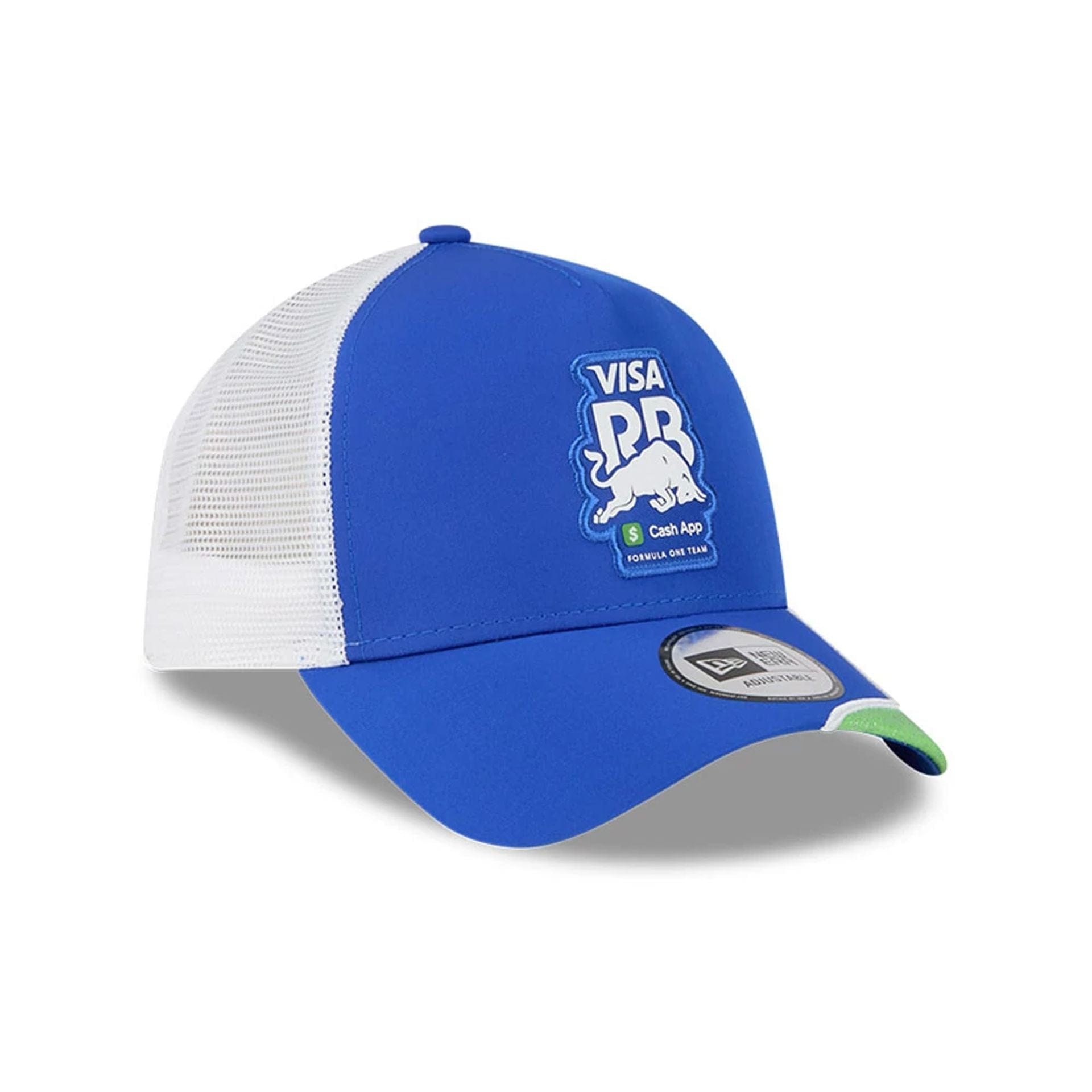 This is a Visa Cash App Racing Bulls Vegas Glitter Blue 9FORTY E-Frame Trucker Adjustable Cap 2