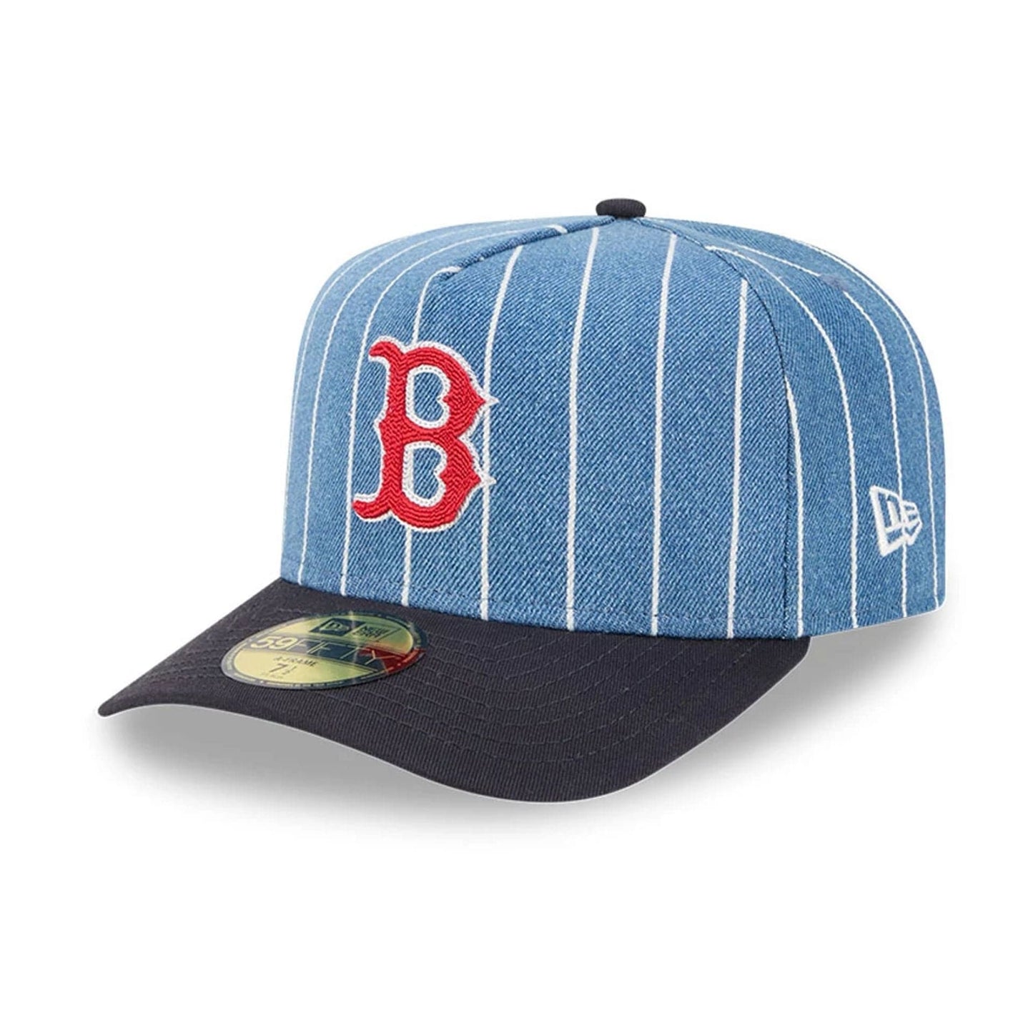 This is a Boston Red Sox MLB Parallel Navy 59FIFTY A-Frame Fitted Cap 1