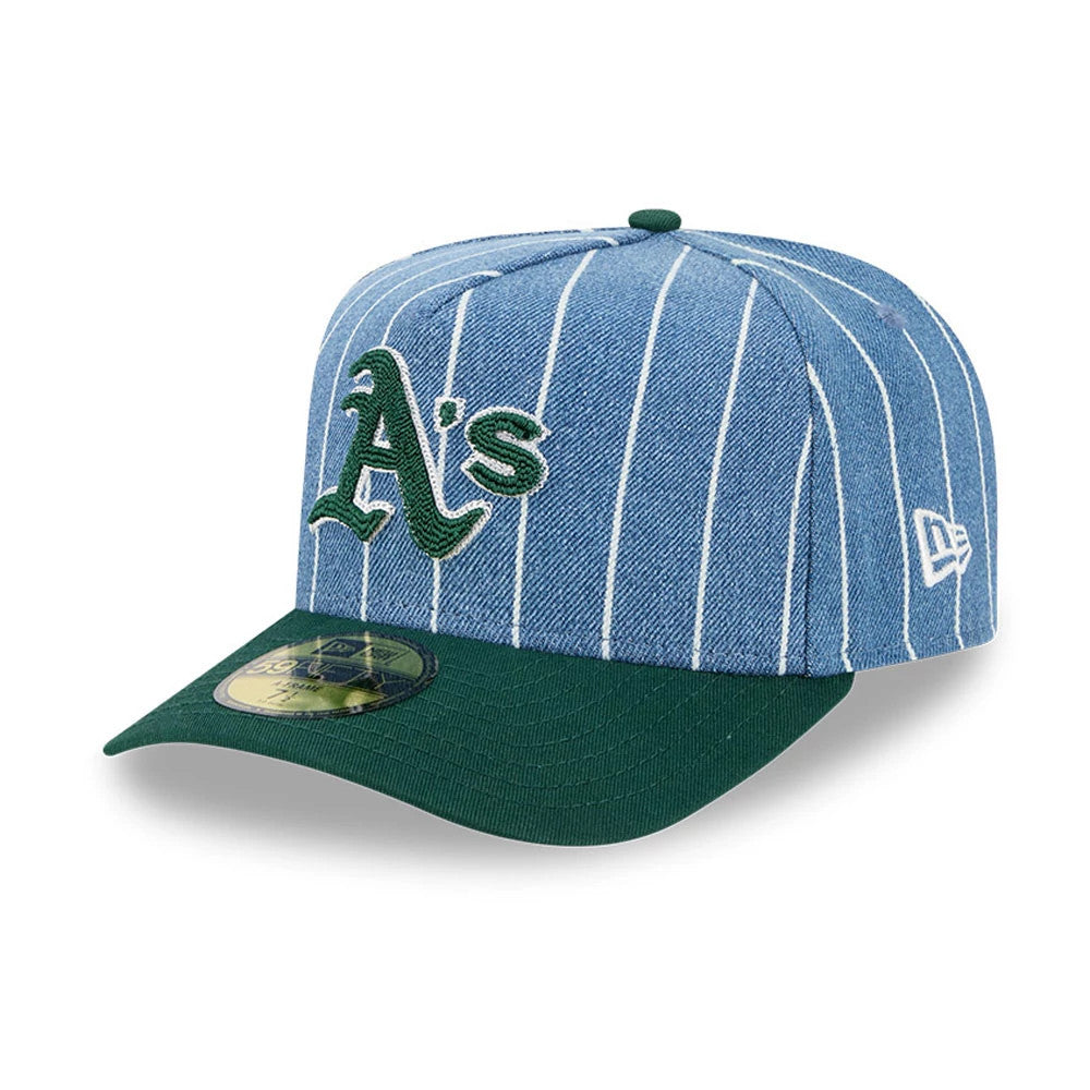 This is a Athletics MLB Parallel Blue 59FIFTY A-Frame Fitted Cap 1