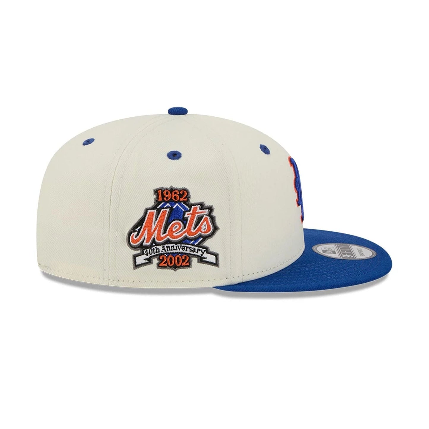 This is a New York Mets MLB Mascot Pin Blue 9FIFTY Snapback Adjustable Cap 6