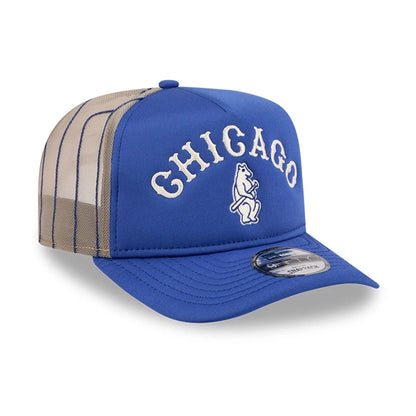 This is a Chicago Cubs MLB Arched Blue 9FIFTY A-Frame Trucker Adjustable Cap 4