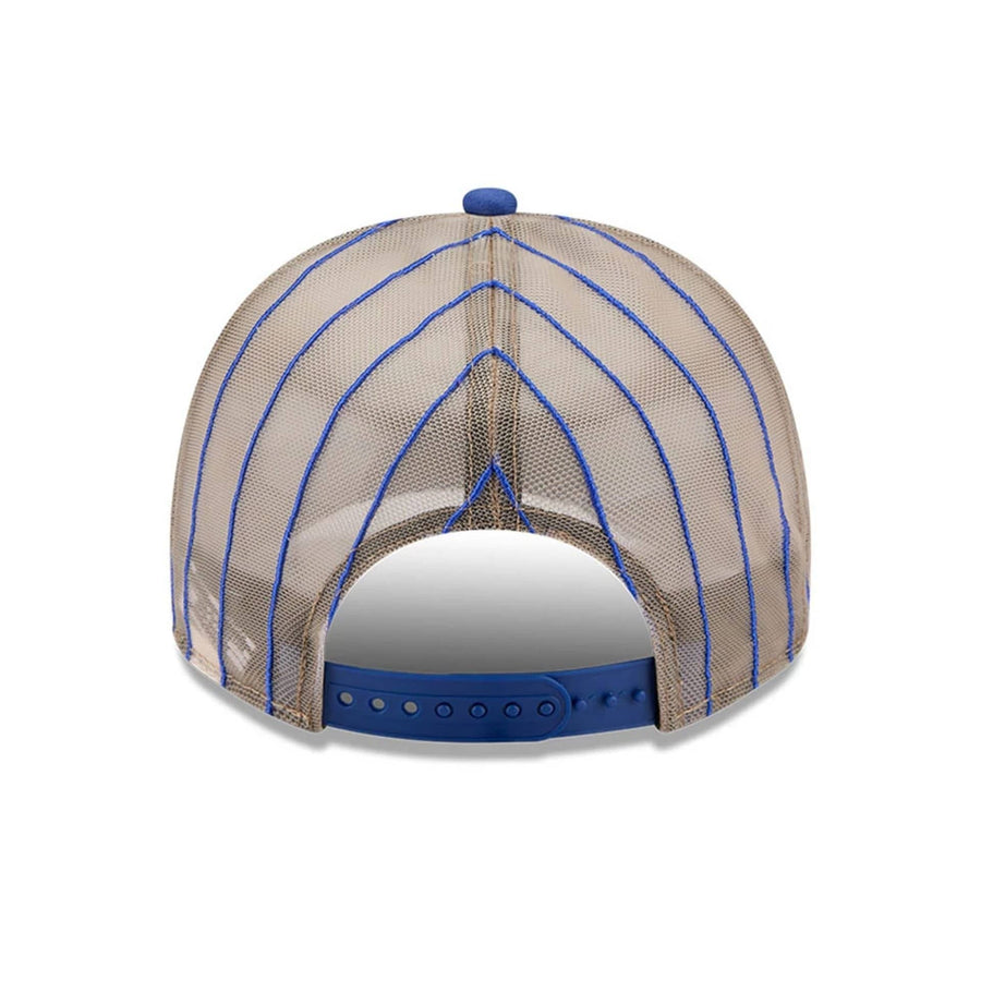 This is a New York Mets MLB Arched Blue 9FIFTY A-Frame Trucker Adjustable Cap 7