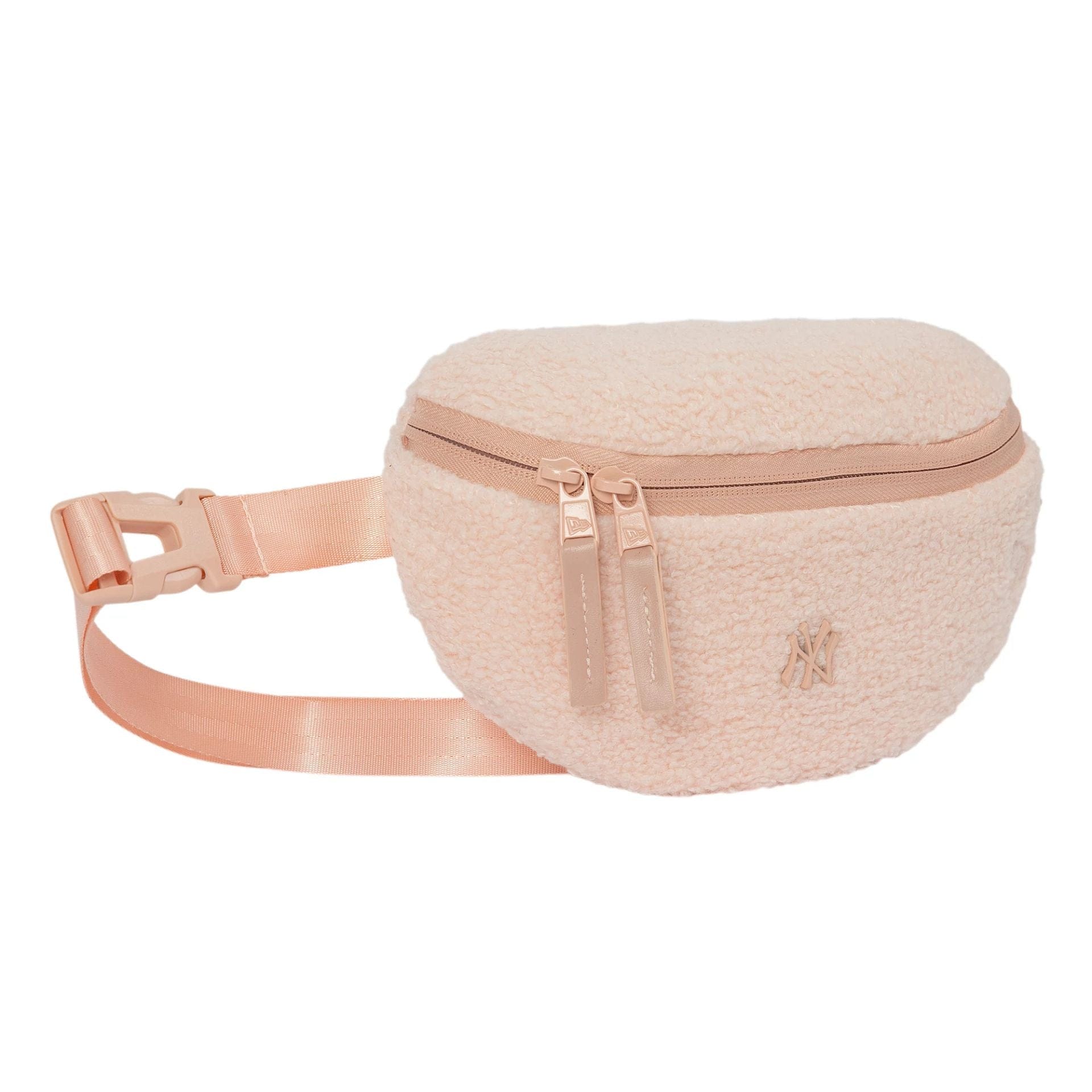 This is a New York Yankees MLB Borg Pin Pastel Pink Waist Bag  2