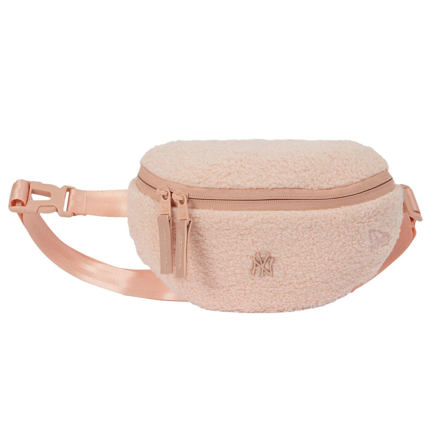 This is a New York Yankees MLB Borg Pin Pastel Pink Waist Bag  1