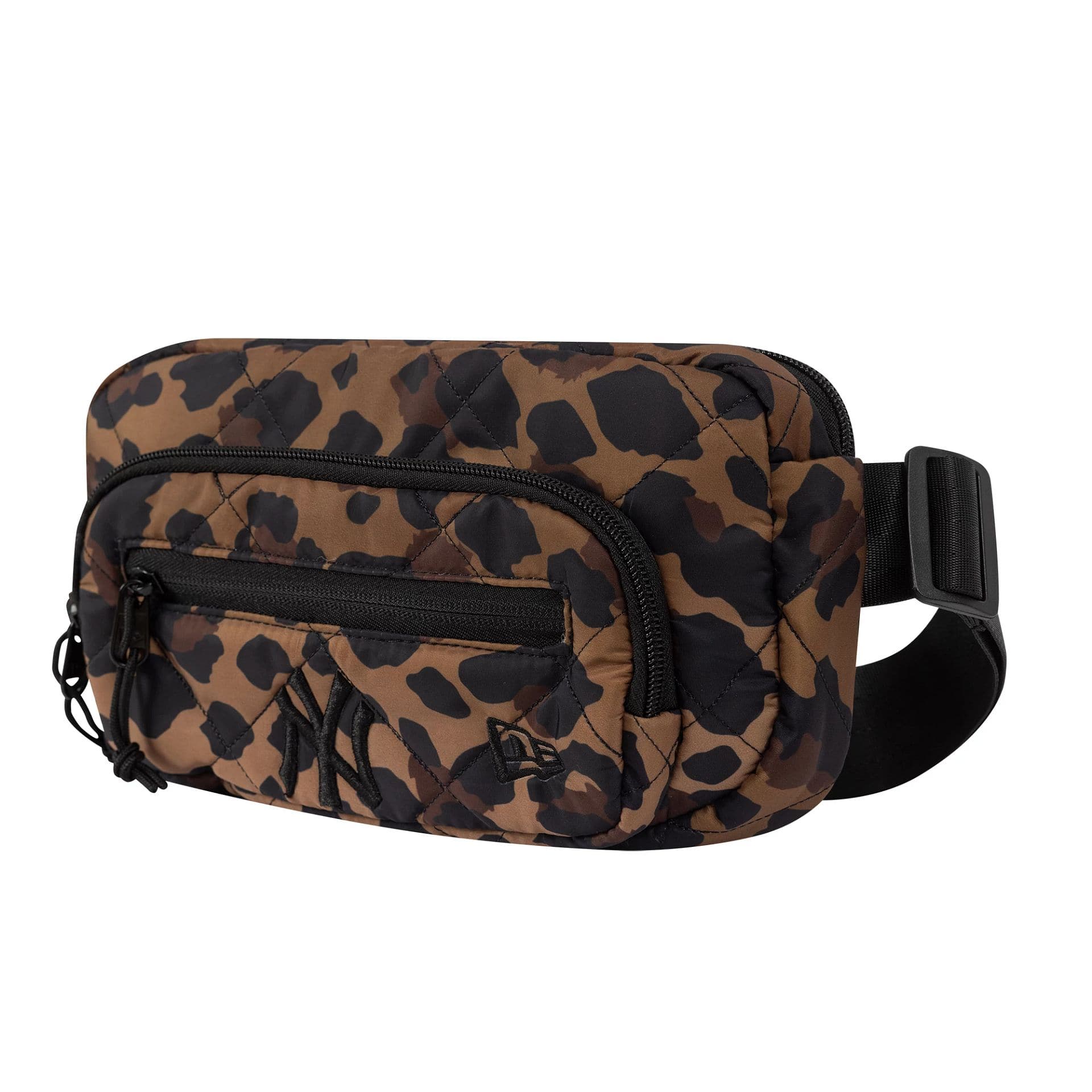 This is a New York Yankees MLB Leopard Quilted All Over Print Waist Bag 3