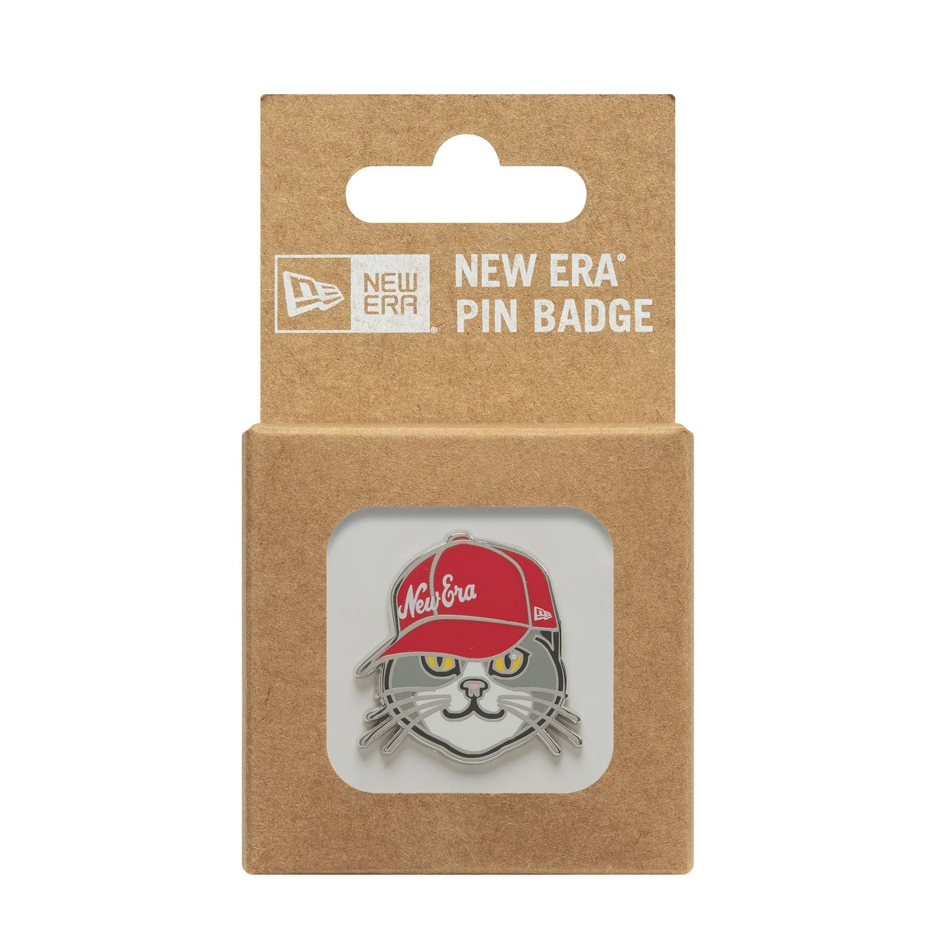 This is a  New Era Cat Red Pin Badge  3