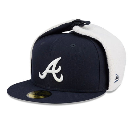 This is a Atlanta Braves MLB Classic Navy Dogear 59FIFTY Fitted Cap 1