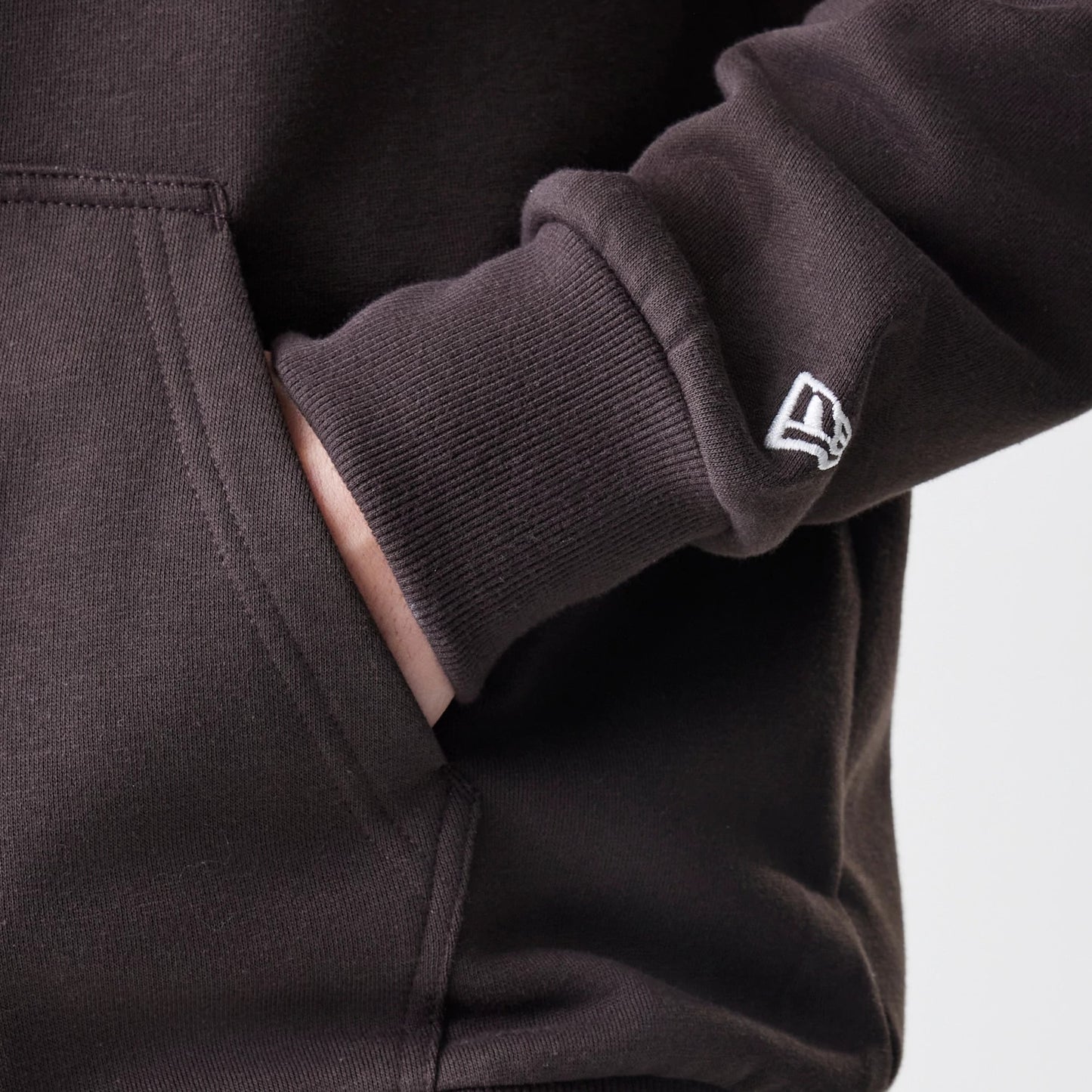 The Male model is wearing New York Yankees MLB Midi League Essential Dark Brown Full Zip Hoodie 5