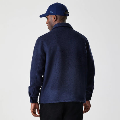 The Male model is wearing  New Era Borg Navy Shacket 2