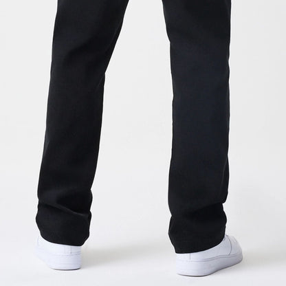 The Male model is wearing  New Era Cord Black Straight Leg Chinos 6