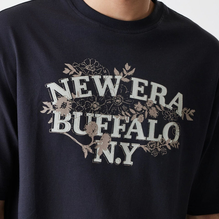 The Male model is wearing  New Era Floral Black Oversized T-Shirt  4