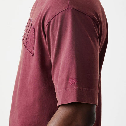 The Male model is wearing  New Era Washed Dark Red Oversized T-Shirt  7