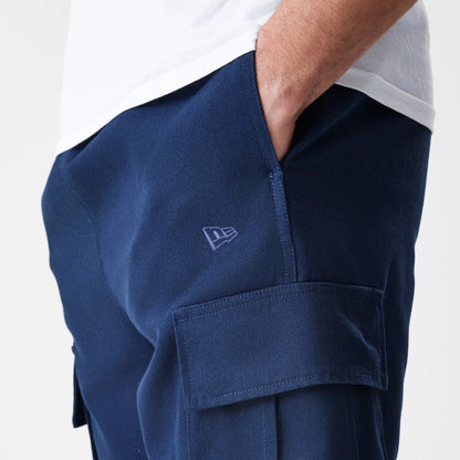 The Male model is wearing  New Era Navy Straight Leg Cargo Trousers 5