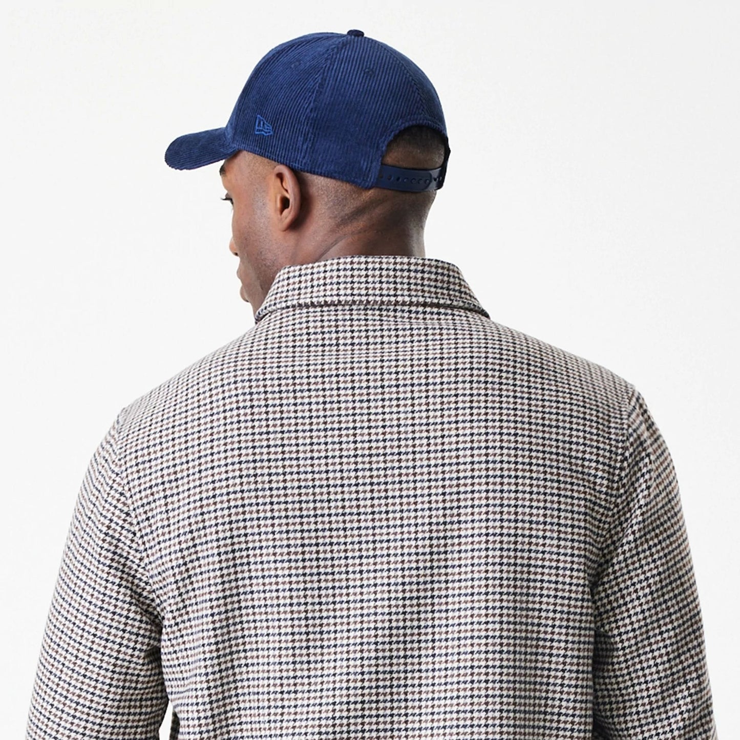 The Male model is wearing New York Yankees MLB Check Brown Jacket 8