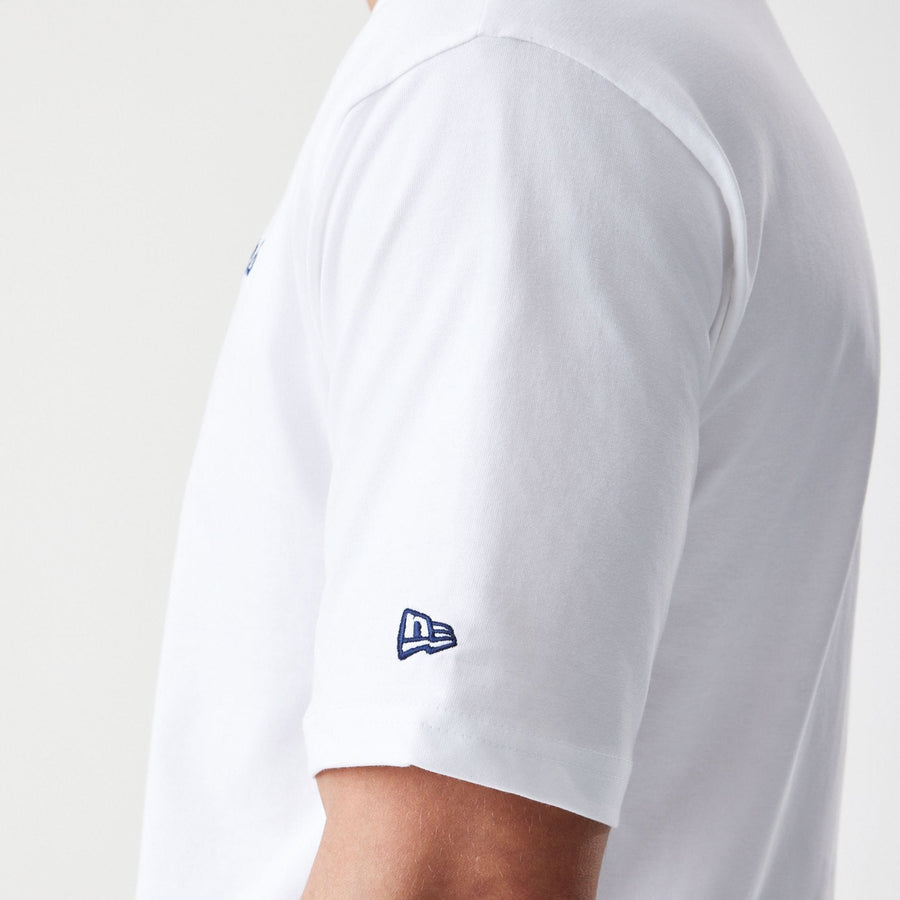 The Male model is wearing LA Dodgers MLB Script White Oversized T-Shirt  5