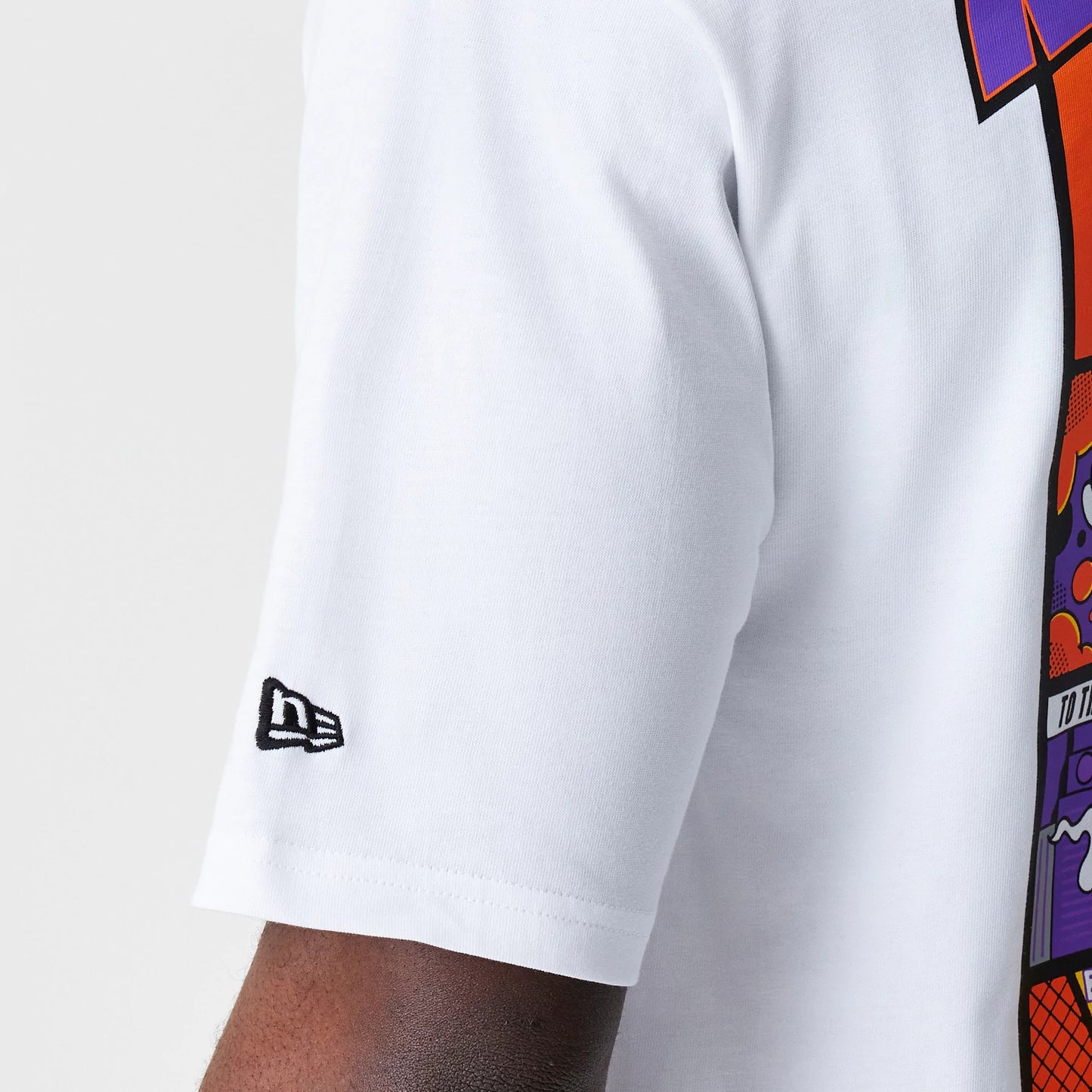 The Male model is wearing  New Era Location White Oversized T-Shirt 7