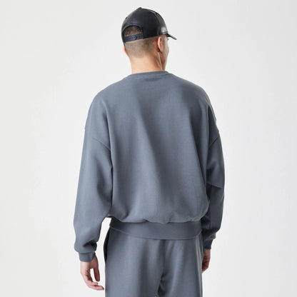 The Male model is wearing LA Lakers NBA Linear Dark Grey Crew Neck Sweater  2