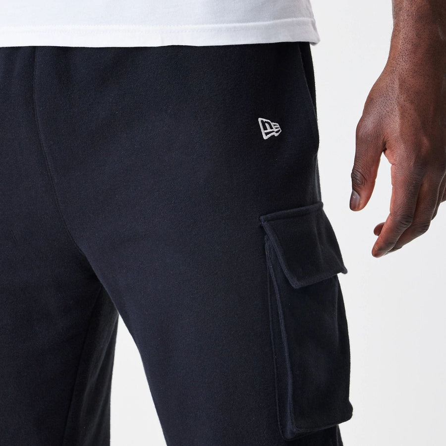 The Male model is wearing  New Era Cargo Black Joggers  4