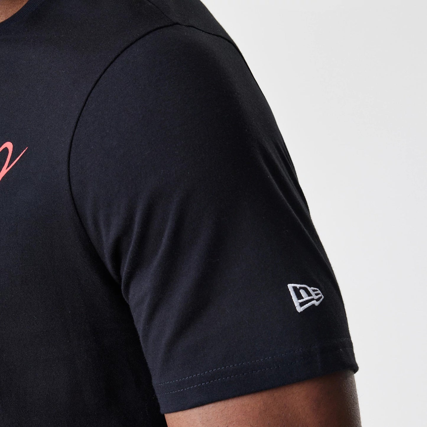 The Male model is wearing Chicago Bulls NBA Script Black T-Shirt 5