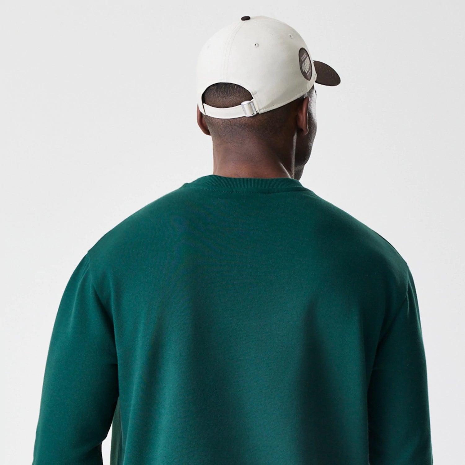 The Male model is wearing LA Dodgers MLB Script Dark Green Crew Neck Sweater 7