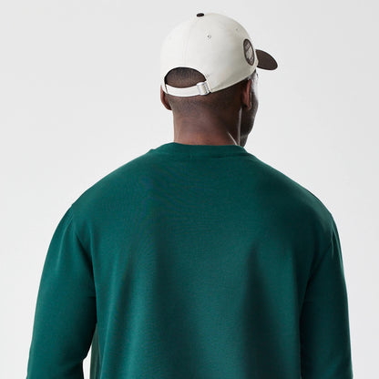 The Male model is wearing LA Dodgers MLB Script Dark Green Crew Neck Sweater 7