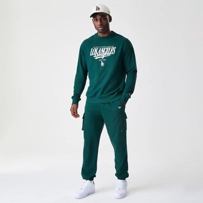 The Male model is wearing LA Dodgers MLB Script Dark Green Crew Neck Sweater  8