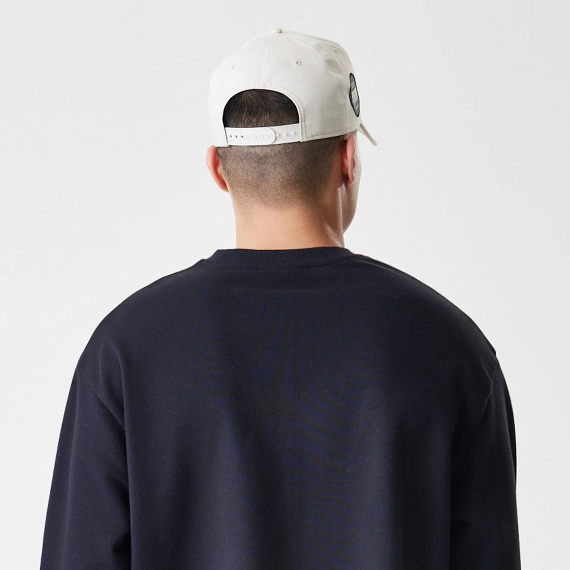 The Male model is wearing New York Yankees MLB Script Black Crew Neck Sweater  7