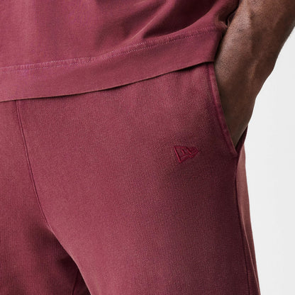 The Male model is wearing  New Era Washed Dark Red Straight Leg Joggers 5
