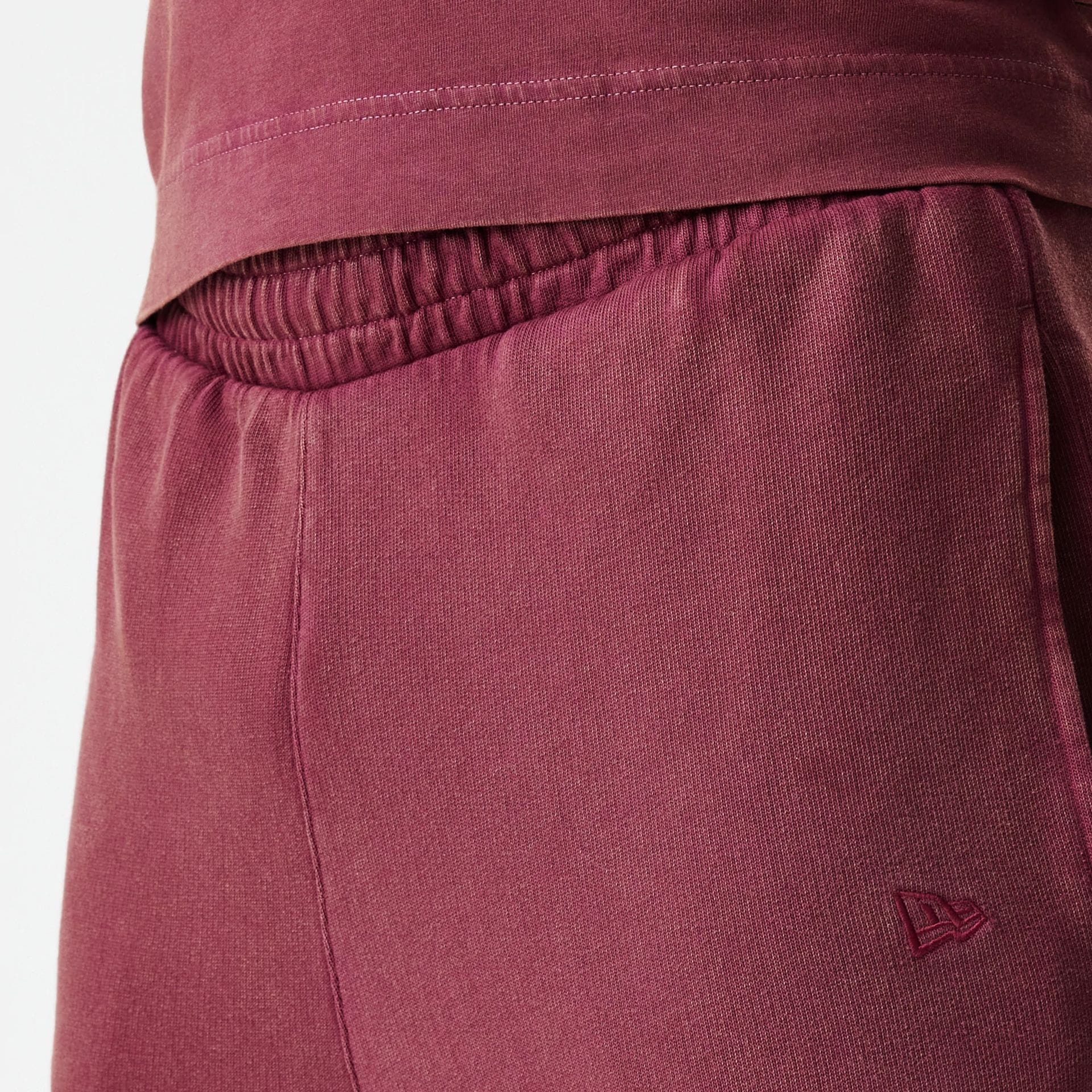The Male model is wearing  New Era Washed Dark Red Straight Leg Joggers 6