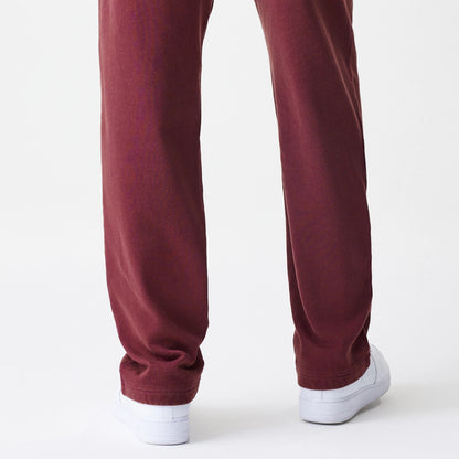 The Male model is wearing  New Era Washed Dark Red Straight Leg Joggers 7