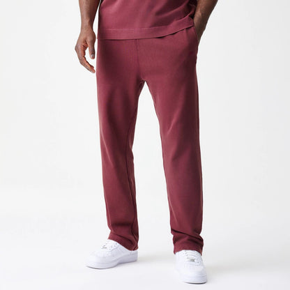 The Male model is wearing  New Era Washed Dark Red Straight Leg Joggers  1
