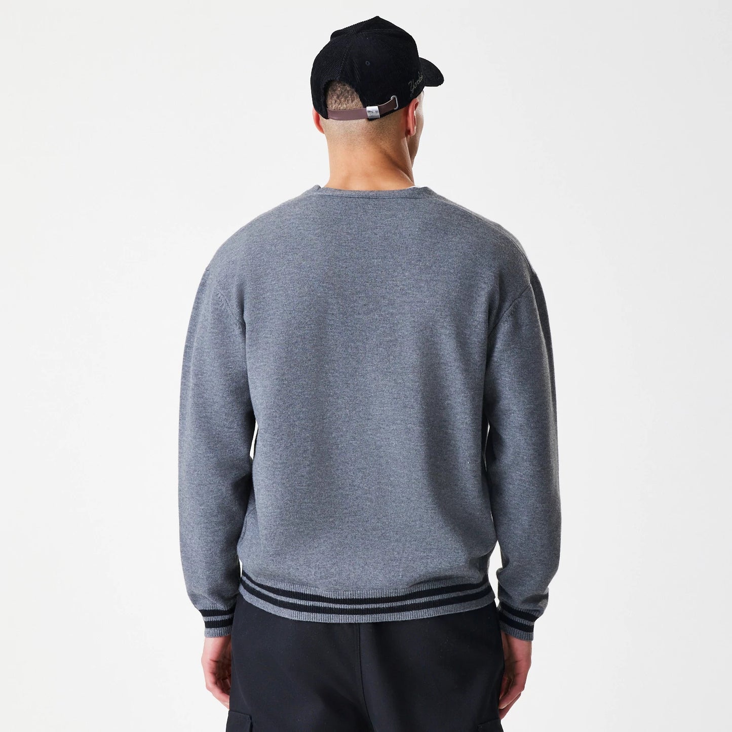 The Male model is wearing  New Era Dark Grey Cardigan 2