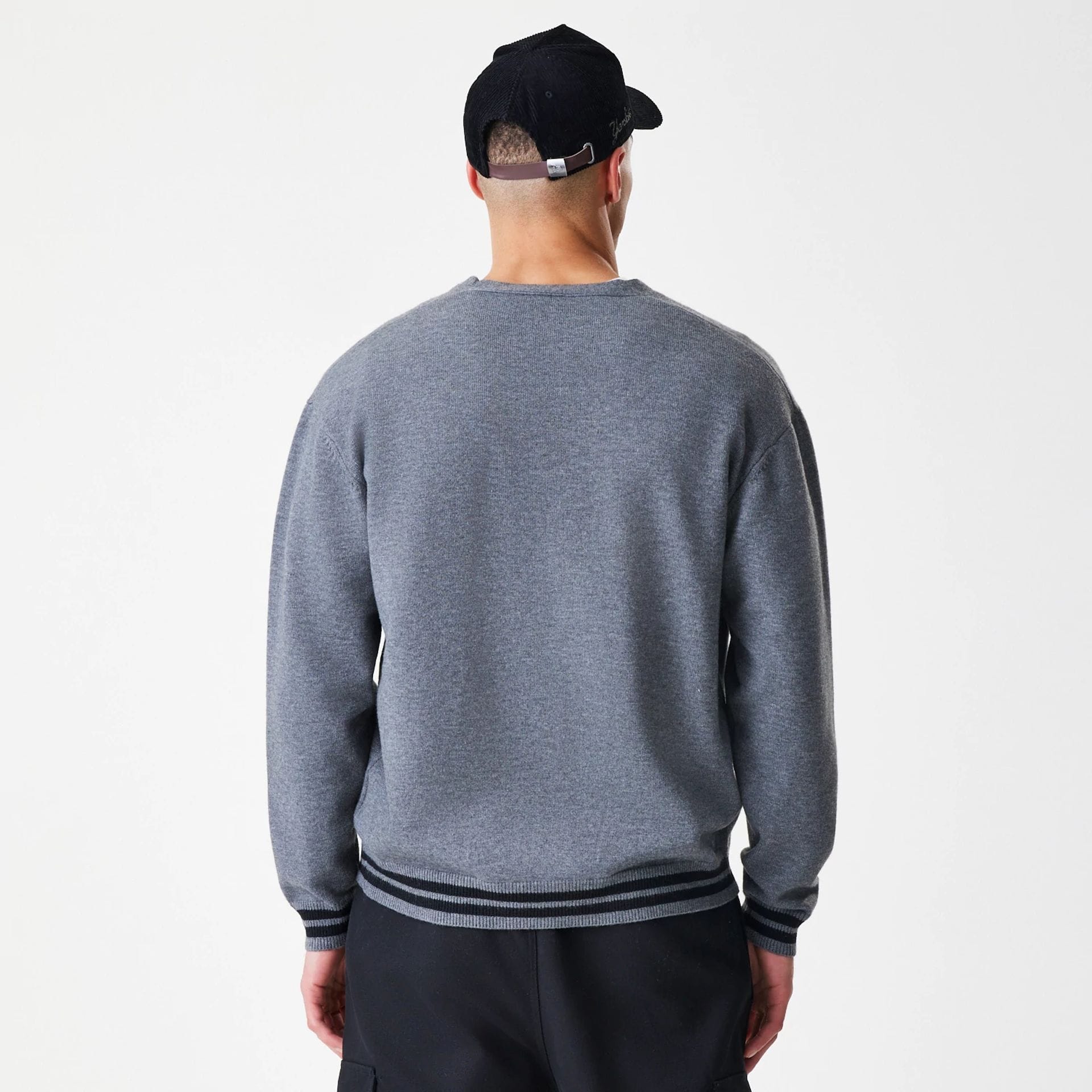 The Male model is wearing  New Era Dark Grey Cardigan 2