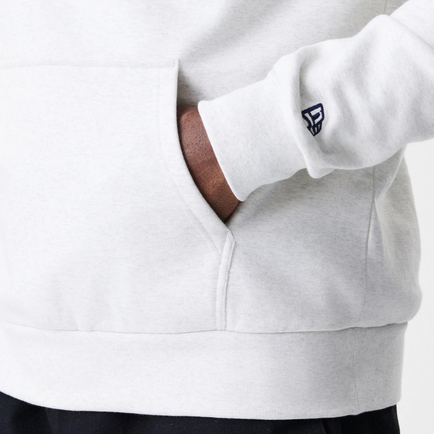 The Male model is wearing LA Dodgers MLB Script White Oversized Pullover Hoodie 7