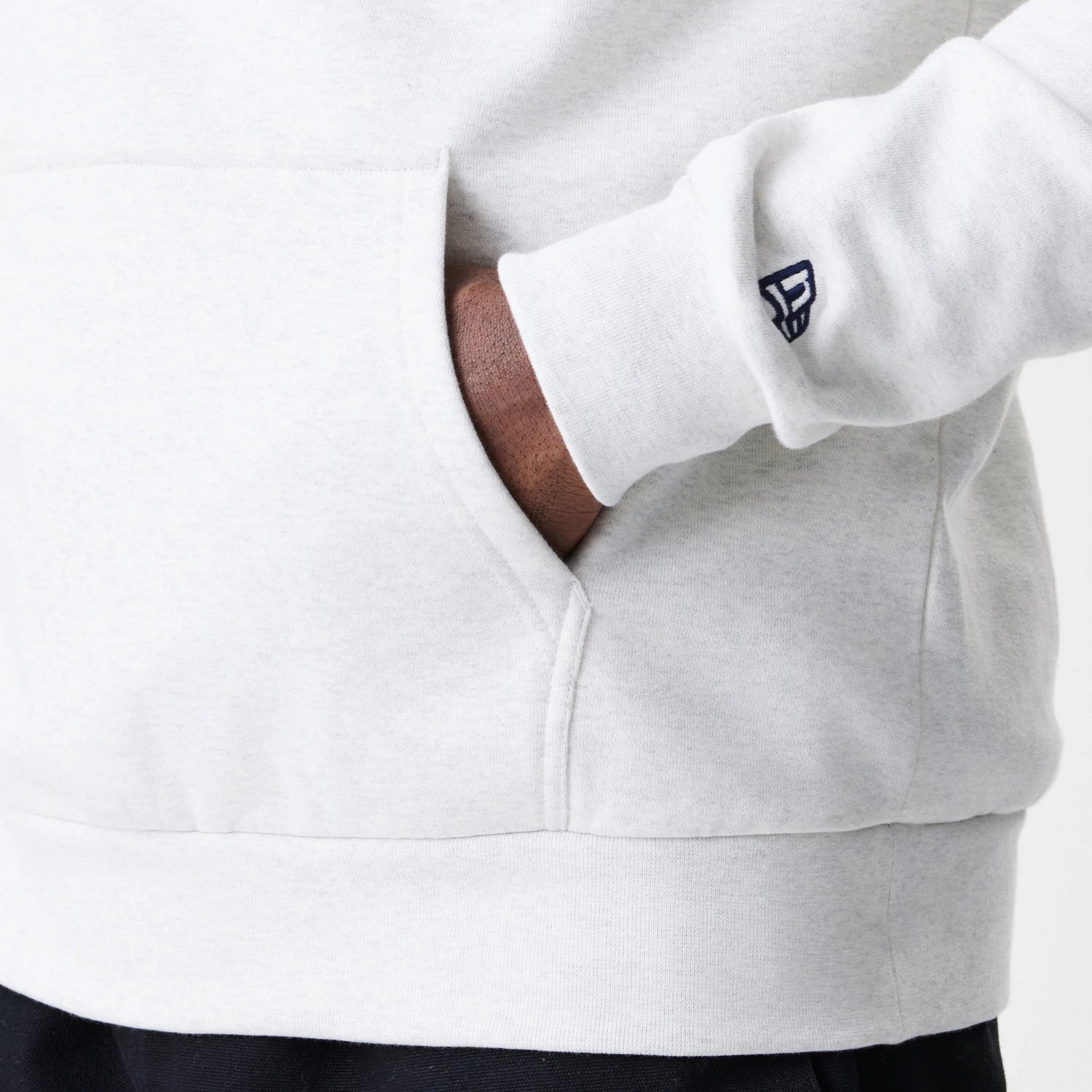 The Male model is wearing LA Dodgers MLB Script White Oversized Pullover Hoodie 7
