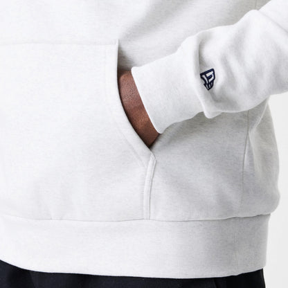 The Male model is wearing LA Dodgers MLB Script White Oversized Pullover Hoodie 7