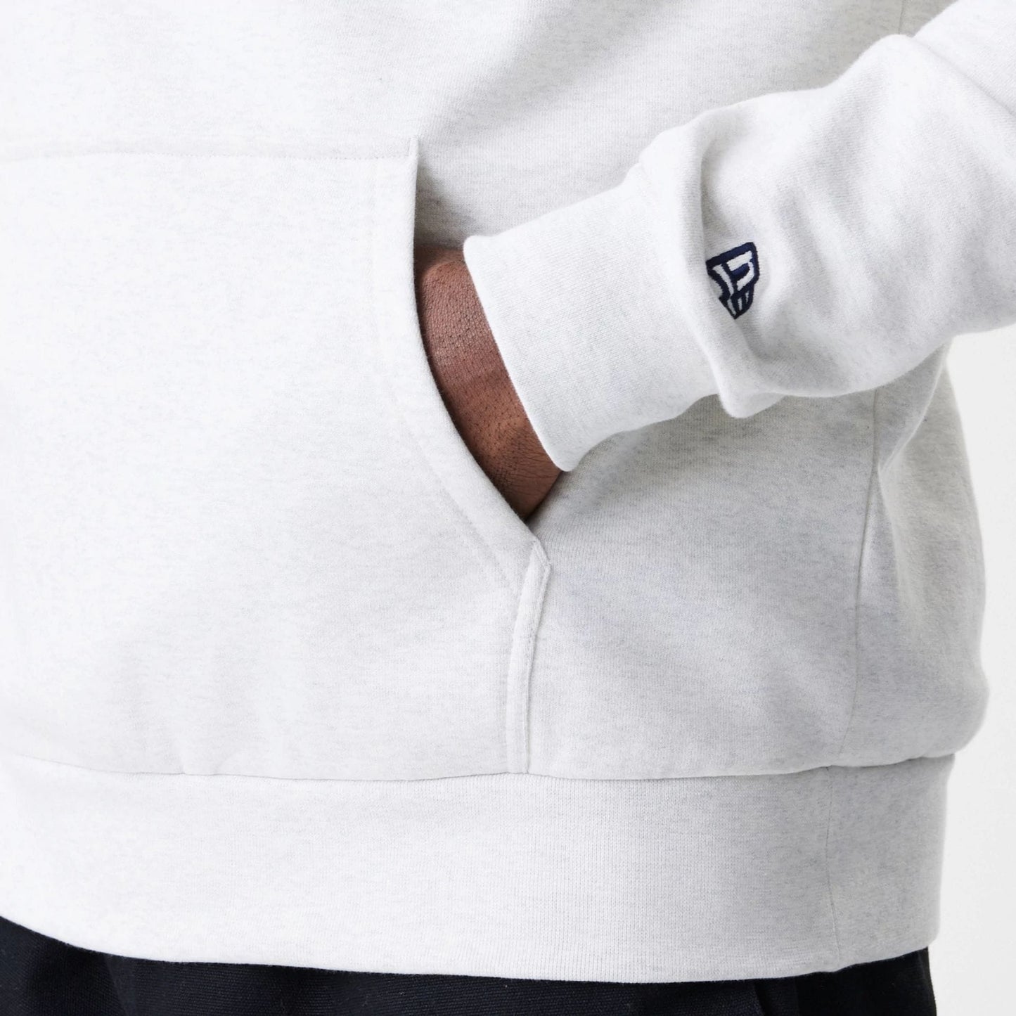 The Male model is wearing LA Dodgers MLB Script White Oversized Pullover Hoodie 7