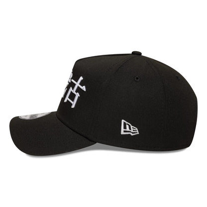 This is a Chicago White Sox MLB Poly Kanji Black 9FORTY A-Frame Adjustable Cap 5