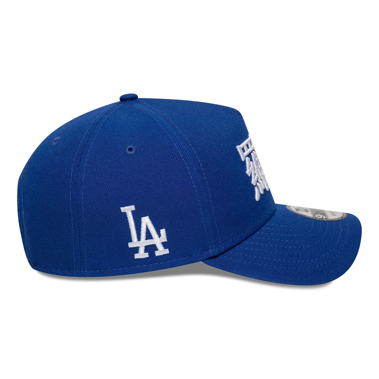 This is a LA Dodgers MLB Poly Kanji Blue 9FORTY A-Frame Adjustable Cap 5