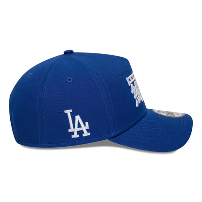This is a LA Dodgers MLB Poly Kanji Blue 9FORTY A-Frame Adjustable Cap 5