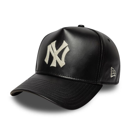 This is a New York Yankees MLB Leather Black 9FORTY E-Frame Adjustable Cap 3
